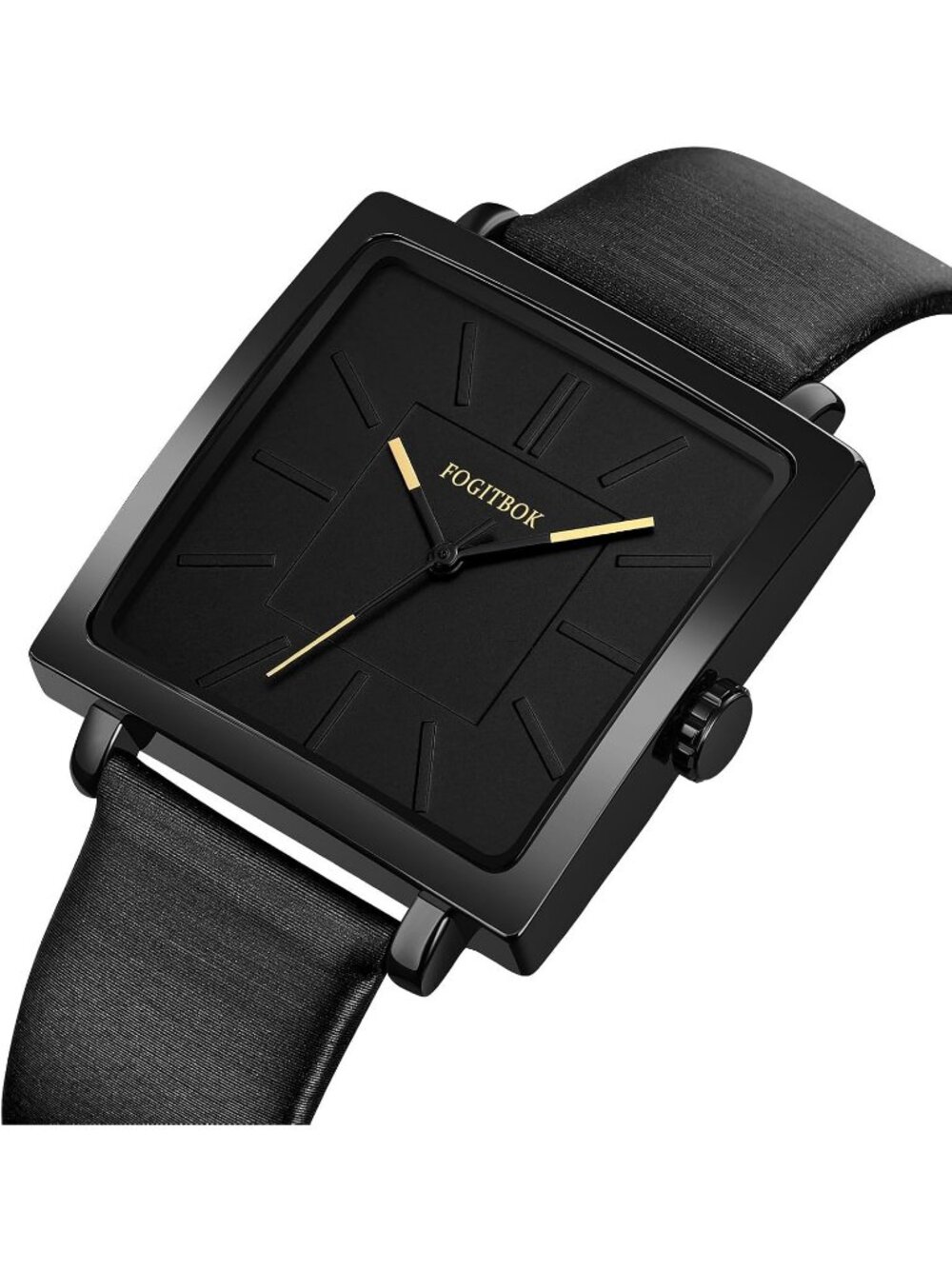Women's Black Waterproof Leather Band Thin Design Classic Quartz Wrist Watch - Picture 3 of 6